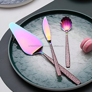 Prix de gros de l'ensemble de service multicolore de qualité supérieure de 6 pièces avec poignée de surface lunaire - Product Image 3