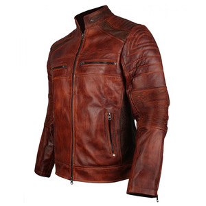 High Quality Customized OEM Men's Leather Bomber <b>Jacket</b> Stand Collar High Street Fashion Canvas Wholesale for Adults - Product Image 3