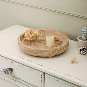 Bol de service rond en bois sculpté à la main, bols à pâte, plateau décoratif en bois, plateau à pain, plateau à fruits, plateau à fromage, fournisseur en gros - Product Image 3