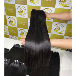 Trama de piel virgen vietnamita negra de lujo de 60cm, extensiones de ondas naturales de doble calidad - Product Image 1