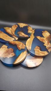 ชุดที่รองแก้วไม้และเรซินอีพ็อกซี่ GARDEN-THEMED อัจฉริยะถาดรองแก้วแบบมีสไตล์ - Product Image 2