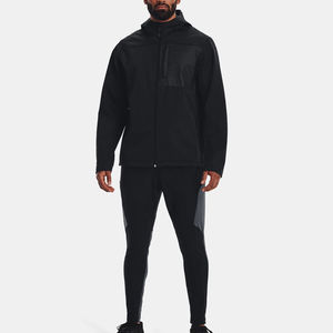 Chaqueta de hombre personalizada 100% poliéster suave Shell cremallera completa cortavientos estirable impermeable para deportes correr chaquetas de hombre - Product Image 3