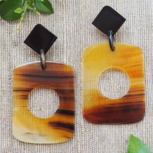 100% แฮนด์เมดต่างหูปล่อยเขาควายควายธรรมชาติพร้อมไข่มุกดีไซน์ตามสั่ง - Product Image 1