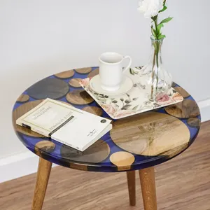 Table basse moderne et élégante avec incrustation d'os pour salon, meubles de maison, décoration avec tabourets - Product Image 4