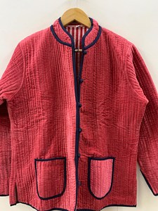 Red Velvet Quilted Full Sleeves Short <b>Jacket</b> Collared Short Blazer Plain Quilted Padded Velvet <b>Jacket</b> <b>Hippie</b> Boho Folk <b>Jacket</b> - Product Image 3