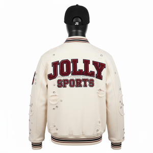 Blouson aviateur Letterman 100% polyester avec broderie personnalisée logo en satin appliqué de sororité avec lettre de la fraternité grecque pour homme - Product Image 2