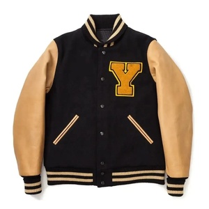 Venta al por mayor de chaquetas universitarias de béisbol con bordado de chenilla de lana y logotipo personalizado Letterman Collage chaquetas universitarias de béisbol chaqueta universitarias de manga de cuero - Product Image 4