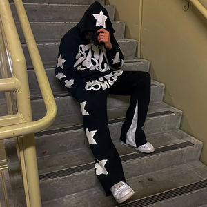 <b>Hoodie</b> Manufacturer Custom LOGO Puff Printing Tracksuit Sweatsuit Heavy Weight Cotton Oversize Baggy <b>Hoodie</b> And Sweatpants - Product Image 6