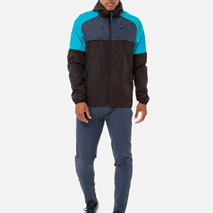 Survêtements pour hommes en polyester et nylon légers et imperméables avec logo personnalisé, veste coupe-vent en nylon pour l'extérieur - Product Image 1