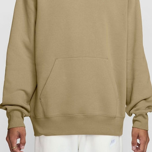 Soft Oversized 100% Cotton Hoodie for Men Fashionable Heavyweight Breathable Brown Color with Front Logo Hooded Collar - Product Image 3