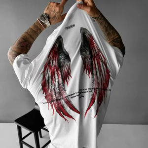 T-Shirt imprimé Fitness pour hommes de haute qualité 100% coton et Polyester Ringer brodé vêtements pour hommes vierges - Product Image 4