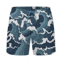 Shorts de bain pour hommes imprimés personnalisés de haute qualité Double couche 100% Polyester séchage rapide été surf poches dans la rue haute