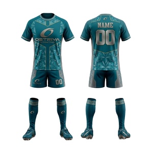 Conjunto de Uniforme de Rugby Transpirable 100% Poliéster, Ropa Deportiva para Adultos, Jersey Unisex con Cuello Redondo, Transferencia Térmica, Secado Rápido, Tallas Grandes - Product Image 1