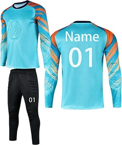 Conjunto de camiseta de portero de fútbol personalizado para hombre, uniforme de portero acolchado de manga larga, equipo de fútbol de equipo OEM, poliéster 100% transpirable rápido - Product Image 2