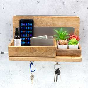 Mango <b>Wood</b> Tray Set <b>Small</b> Handcrafted Mango <b>Wood</b> <b>Box</b> for Tabletop Desktop Organizer - Product Image 5