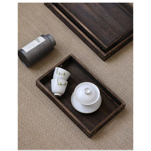 Eye Catching Design Wooden Serving Tray Walnut Finishing Set Of 3 Perfect for Home and Restaurant with <b>Metal</b> <b>Corner</b> Storage Tray - Product Image 2