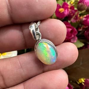 Bijoux pour femmes pendentif en argent style bohème bijoux en argent sterling 925 opale pierre précieuse tendance pendentif fait main cadeau pour l'amour - Product Image 2
