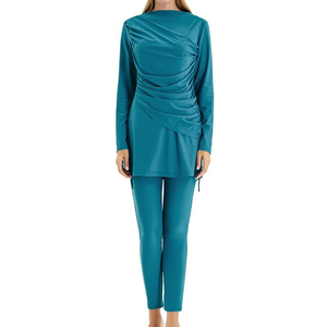 Customizable Modest <b>Hijab</b> Swimwear Women Long Sleeve Full Coverage Islamic Swimwear Bikini 2-Piece Set Print Wholesale Supplier - Product Image 1
