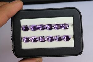 พลอยอเมทิสต์ทรงรีขนาด6x4มม. ถึง14x10มม. หินอเมทิสต์ทรงหลวมของขวัญจากหินเจียระไนสำหรับเธอ - Product Image 2