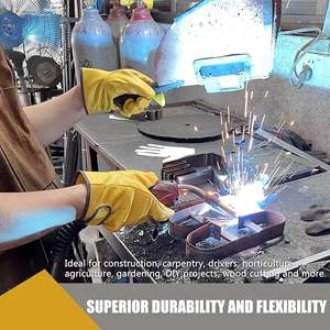 Guantes de trabajo de cuero, guantes de jardinería para hombres y mujeres, guantes de trabajo de cuero para hombres, guantes de piel de vaca, guante de soldadura - Product Image 2