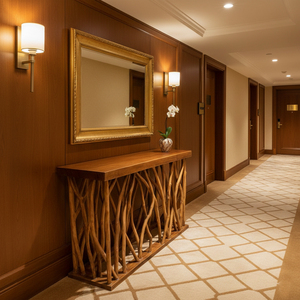 Mesa Consola Rústica Especial de Proveedor Indonesio, Hecha de Raíz de Teca de Alta Calidad para Comedor, Sala de Estar, Hotel y Apartamento - Product Image 4