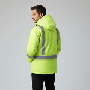 Veste de travail de sécurité réfléchissante haute visibilité 100% polyester OEM/ODM avec éclairage LED, classe 1 ANSI, imperméable, plusieurs poches, veste pour homme - Product Image 5