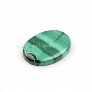 Meilleure vente 20x30mm naturel poli Malachite Flatback Cabochon lisse forme ovale calibré pierre précieuse en vrac pour la fabrication de bijoux - Product Image 5