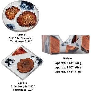Indian Manufactured Custom Resin Wood <b>Drink</b> <b>Coasters</b> Unique & Functional Design <b>Coaster</b> Available at Bulk Quantity From India - Product Image 4