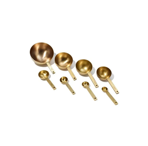 Cuillère doseuse en laiton, outils de cuisine, cuillère à salade, design de poignée, produit solide, cuillère doseuse personnalisée - Product Image 1