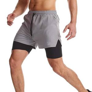 Pantalones cortos para correr 2 en 1 para hombre, pantalones cortos atléticos para gimnasio de 7 ", pantalones cortos de entrenamiento ligeros de secado rápido - Product Image 2