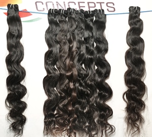 Vente en gros 100% Extensions de cheveux Remy Temple indien non transformés Faisceaux naturels vierges bruts Couleur noire HD Loose Deep Wave Curl - Product Image 4