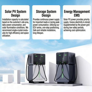 Système de recharge solaire premium 60 kWh pour véhicules électriques, chargeur rapide DC CCS2 CCS1 GBT, application intelligente OCPP pour la maison et les communautés résidentielles - Product Image 1