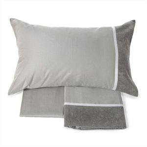 FAZZINI Queen Size Sheet & Pillowcase Set GREY FZGAUSHEETSQUSA-<b>9</b> Italy - Product Image 1
