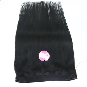 Venta al por mayor de extensiones de cabello natural virgen vietnamita, vendedor de extensiones de cabello humano de Halo real con cutícula alineada