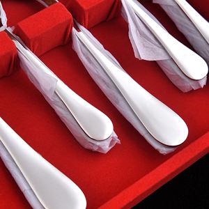 Meilleures ventes : Ensemble de couverts et de vaisselle en acier inoxydable argenté, style restaurant, designs d'usine, faible MOQ - Product Image 4