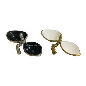 Hot Sale Catering Decorative Dry Fruits <b>Dessert</b> <b>Bowl</b> with Handle Hotels Serving Four Section Nuts & Chocolate Serving <b>Bowl</b> - Product Image 6