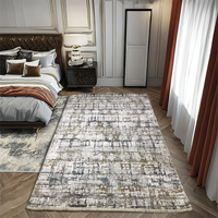 Goldenmoon Luxury Hotel Style Abstract Polypropylene Wall to Wall Rug Cushioned Stain Resistant & Non-Slip Home Car Golf Use