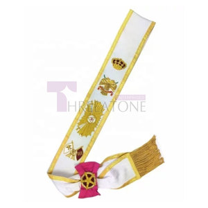 Hand Embroidered Luxury Drum Majors Sashes with Lace Decoration <b>Sew</b>-On Badge Type Safety <b>Pin</b> Attachment Customizable - Product Image 4