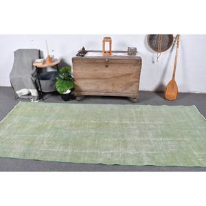 Alfombra Moderna Verde de 3,8 x 9,5 pies, Alfombras Turcas Hechas a Mano - Product Image 1
