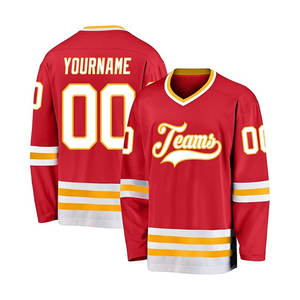 Conjunto de camiseta de hockey sobre hielo de manga larga personalizada para hombre, nombre de equipo personalizado, número cosido, servicio OEM impreso, opciones de Color personalizadas - Product Image 4