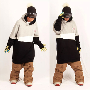 Sweat à capuche surdimensionné uni de conception nouvelle, fabriqué en molleton de coton, tissu lourd, sweat à capuche d'hiver pour le ski et le snowboard - Product Image 2