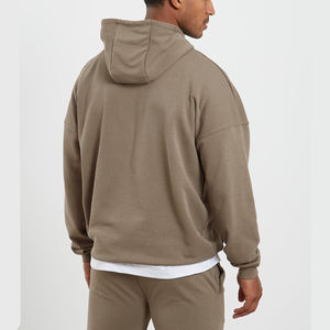 Conjuntos de sudaderas con capucha recortadas de gran tamaño con estampado DTG OEM personalizado - Product Image 2