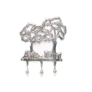 Elegante BASE DE tablón gris con dos ganchos de peltre en metal de alta calidad, perfecta para elegantes ganchos decorativos y almacenamiento para el hogar - Product Image 5