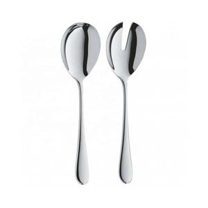 Ensemble de couverts en acier inoxydable de 24 pièces Fourchettes de cuillère à salade polies pour le service à la cuisine - Product Image 1