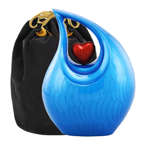 Urna Funeraria de Metal Duradera, Diseño de Corazón Rojo en Forma de Lágrima, Estilo Americano, Color Personalizado, para Cenizas de Adultos, Origen India - Product Image 6