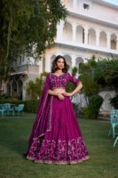 Choli en soie Vichitra pour femme, extensible, réversible, traditionnel, séchage rapide, infroissable, longueur cheville, avec broderie de paillettes et fils