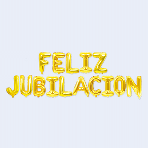 Ballons Feliz Jubilacion, 12 pièces, décorations de fête avec lettres dorées - Product Image 1
