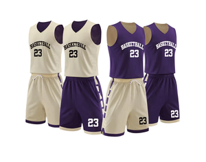 Conjuntos de ropa de baloncesto para adultos impresos, uniforme de baloncesto de poliéster, ropa de equipo personalizada, camiseta de baloncesto - Product Image 1