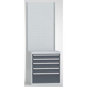 Armadio a Cassetti Armadio per Utensili 800x725x605mm 5 Cassetti Estensione Completa 100 kg incl. Pannello Perforato - Product Image 3
