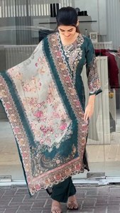 Nuevo lanzamiento: Traje pakistaní superpopular con dupatta para niñas, ideal para fiestas, festivales y bodas, salwar kameez. - Product Image 3